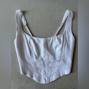 Abercrombie & Fitch White Linen Corset Top, XXS